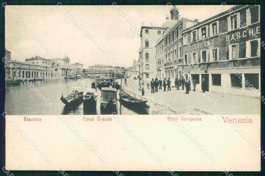 Venezia Città Stazione Canal Grande Hotel Germania cartolina RT7365 – fronte