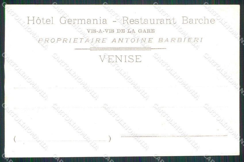 Venezia Città Stazione Canal Grande Hotel Germania cartolina RT7365 – retro