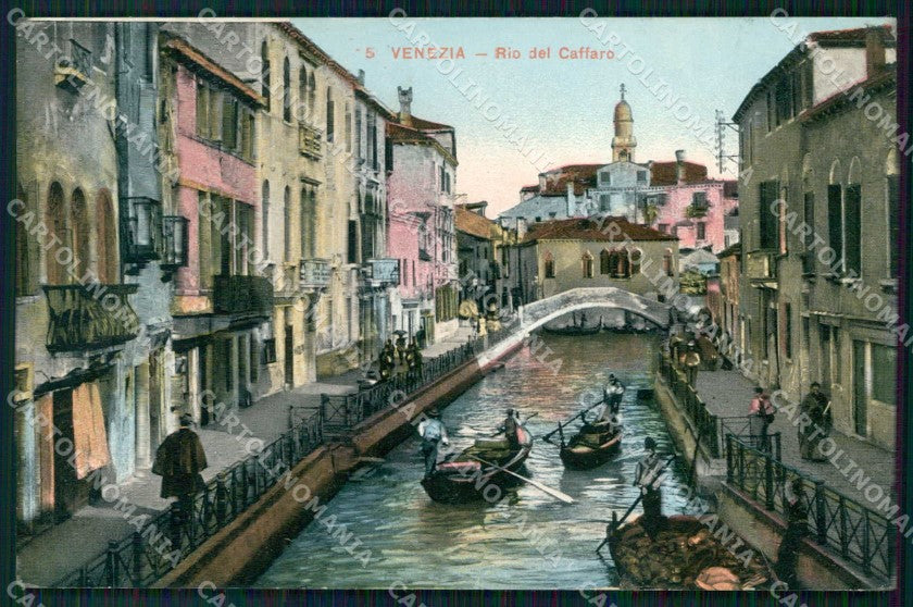 Venezia Città Rio del Caffaro Gondole cartolina RT7377 – fronte