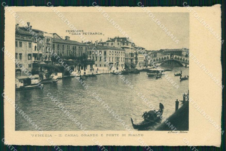 Venezia Città Canal Grande Ponte di Rialto Barche PIEGA cartolina RT7383 – fronte