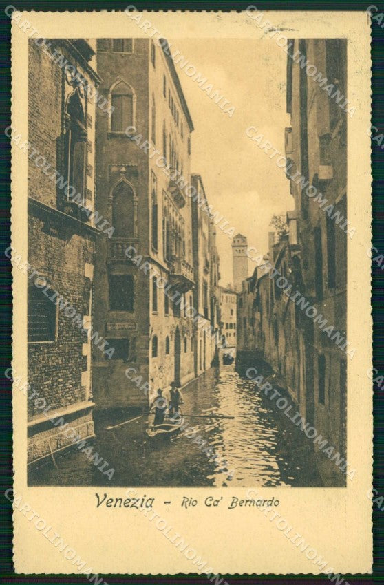 Venezia Città Rio Ca' Bernardo Barca cartolina RT7392 – fronte