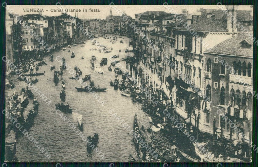 Venezia Città Canal Grande in Festa Barche cartolina RT7393 – fronte