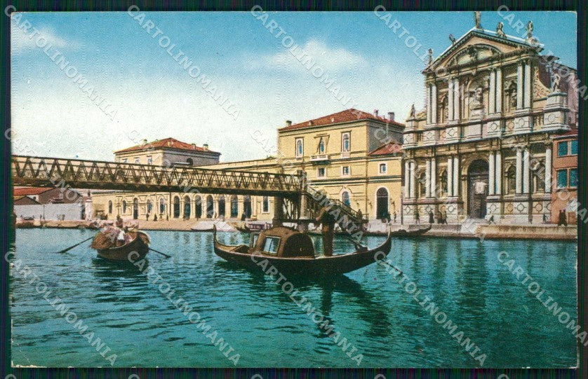 Venezia Città Stazione Ferroviaria Gondole cartolina RT7394 – fronte