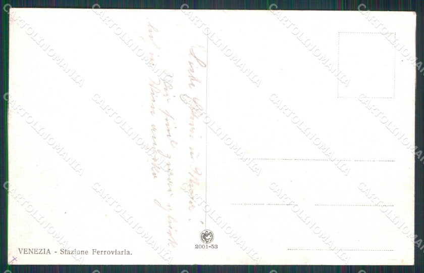 Venezia Città Stazione Ferroviaria Gondole cartolina RT7394 – retro