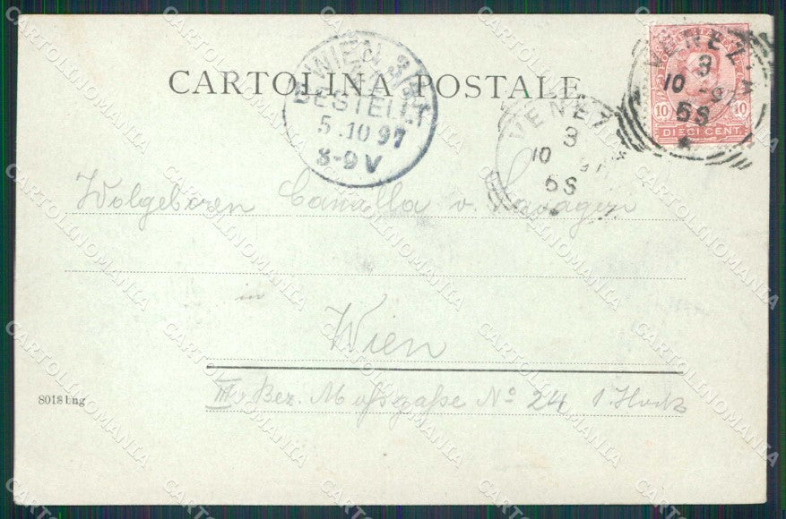 Venezia Città Canal Grande Barche Chiaro di Luna cartolina RT7407 – retro