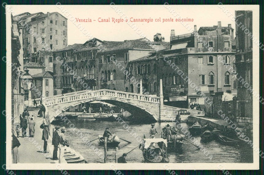 Venezia Città Canal Regio Ponte Omonimo Barche Stengel 11596 cartolina RT7426 – fronte