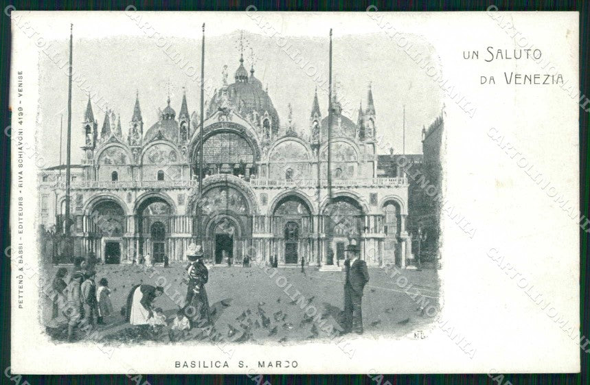 Venezia Città Saluto da Basilica San Marco cartolina RT7435 – fronte