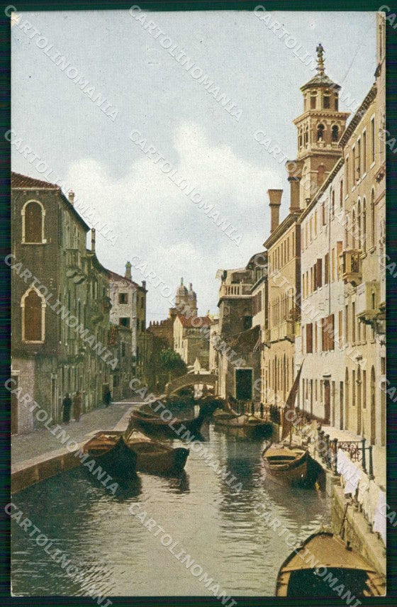Venezia Città Rio dei Carmini Barche cartolina RT7463 – fronte
