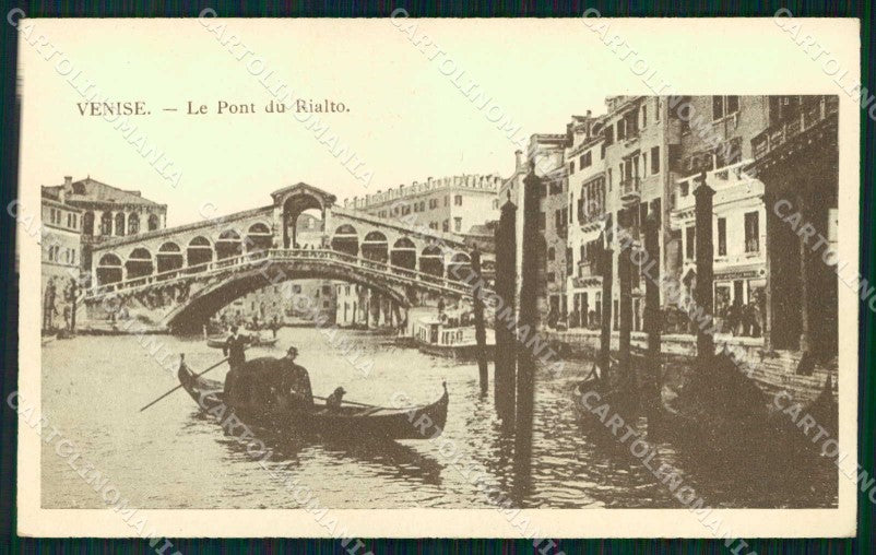 Venezia Città Ponte Rialto Chocolat Moreuil Pubblicitaria Mini cartolina RT7473 – fronte