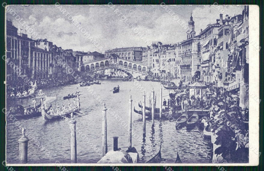 Venezia Città Canal Grande Ponte di Rialto Barche cartolina RT7493 – fronte