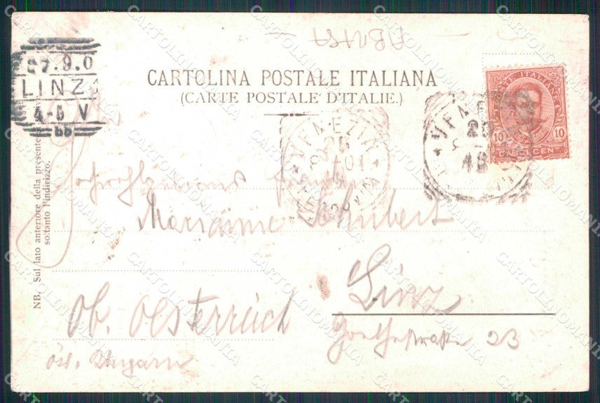 Venezia Città Canale dei Lovo Barche ABRASA cartolina RT7496 – retro