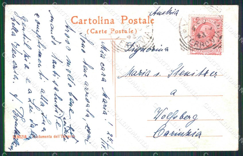 Venezia Città Canale Interno Fondamenta cartolina RT7497 – retro