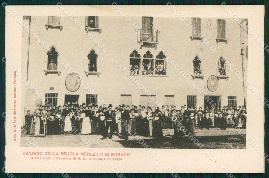 Venezia Città Ricordo di Burano Scuola Merletti cartolina RT7498 – fronte