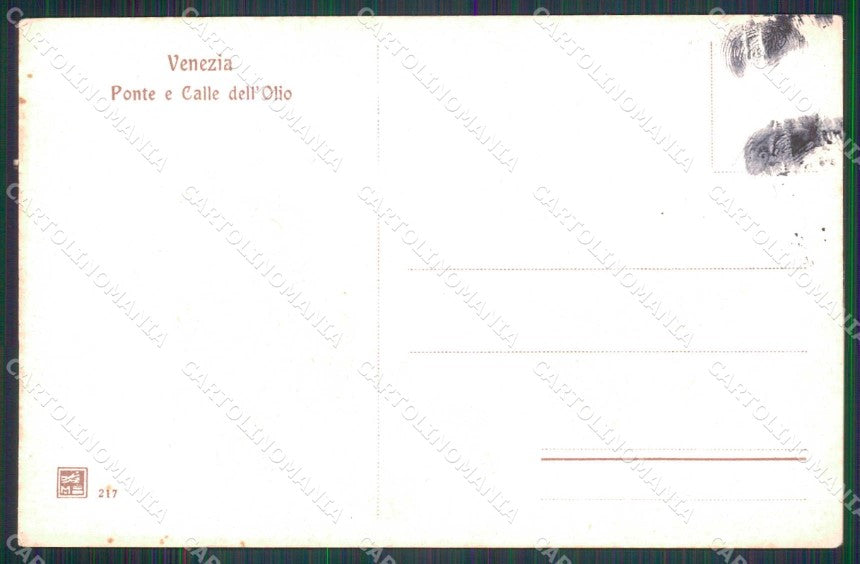 Venezia Città Ponte Calle dell'Olio cartolina RT7503 – retro