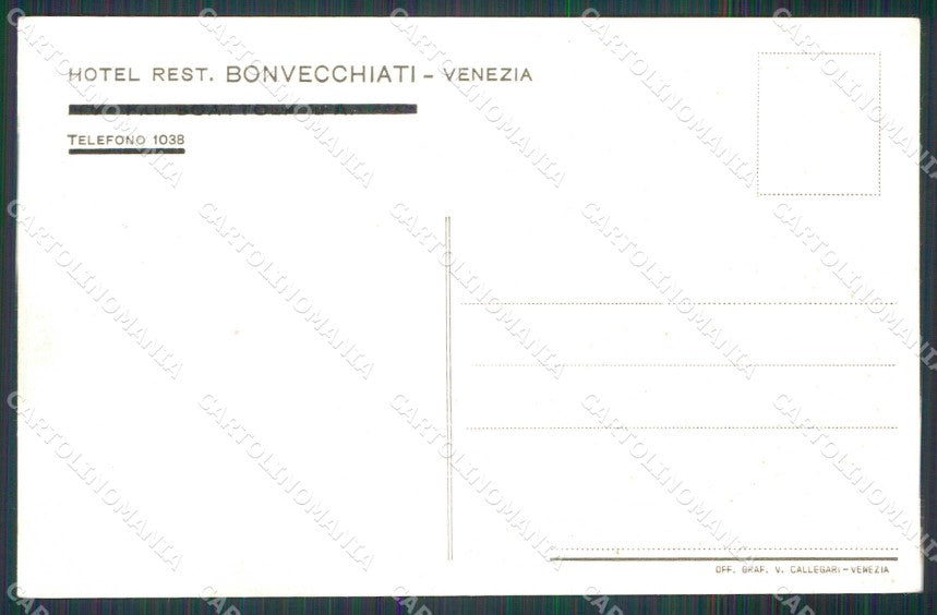 Venezia Città Hotel Ristorante Bonvecchiati cartolina RT7505 – retro