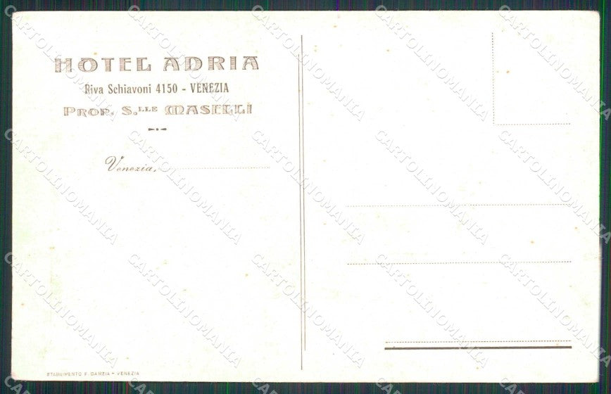 Venezia Città Hotel Adria Riva Schiavoni cartolina RT7506 – retro