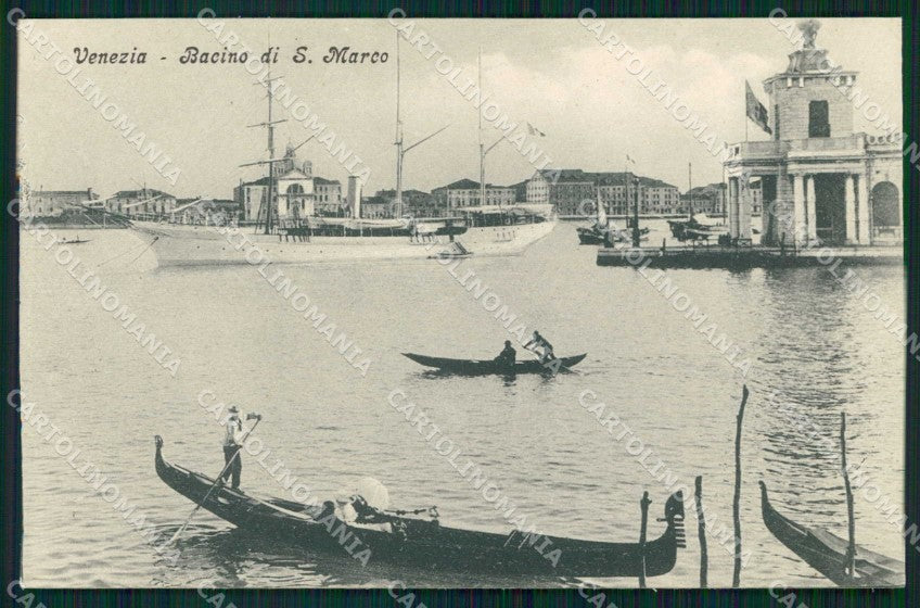 Venezia Città Bacino San Marco Barche Piroscafo cartolina RT7507 – fronte