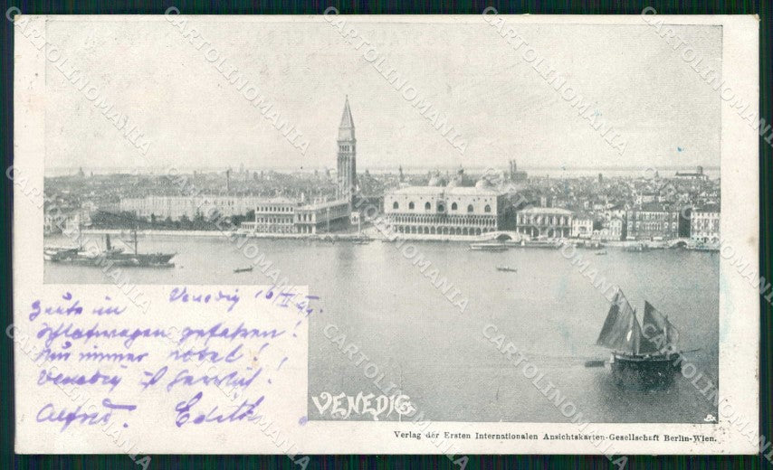 Venezia Città Veduta del Bacino San Marco Barche cartolina RT7514 – fronte
