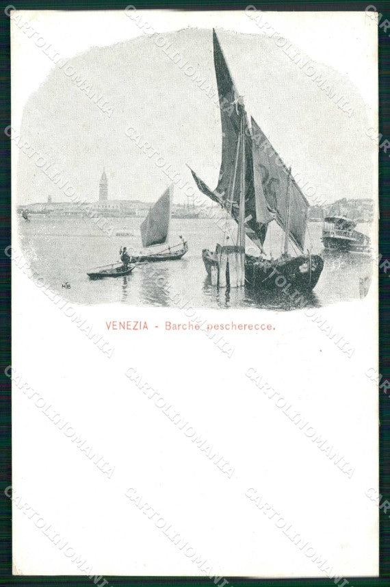 Venezia Città Barche Peschereccie cartolina RT7532 – fronte