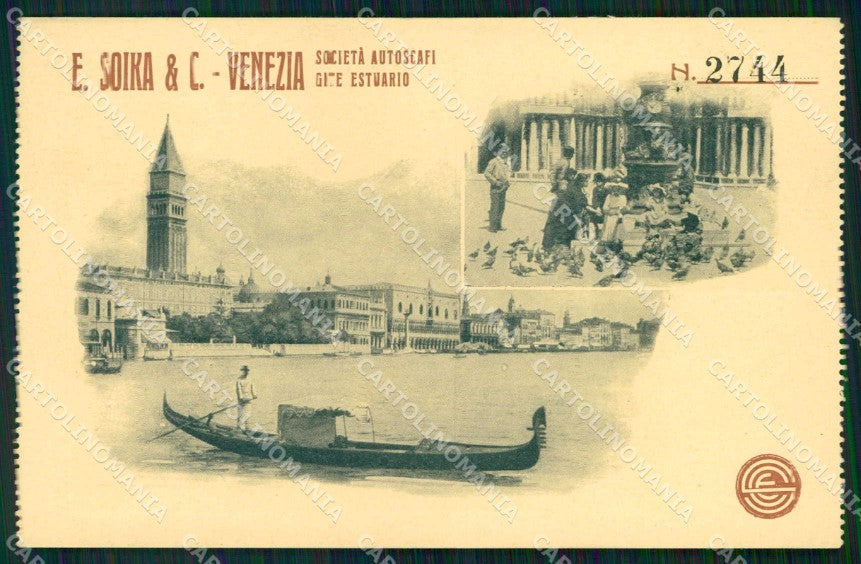 Venezia Città Società Autoscafi Gite Estuario Gondola cartolina RT7566 – fronte
