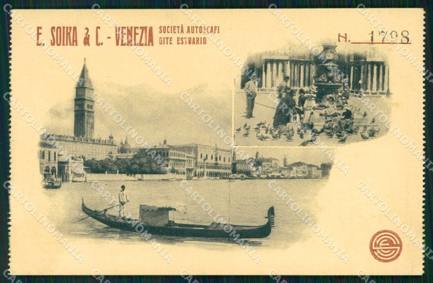 Venezia Città Società Autoscafi Gite Estuario Gondola cartolina RT7567 – fronte