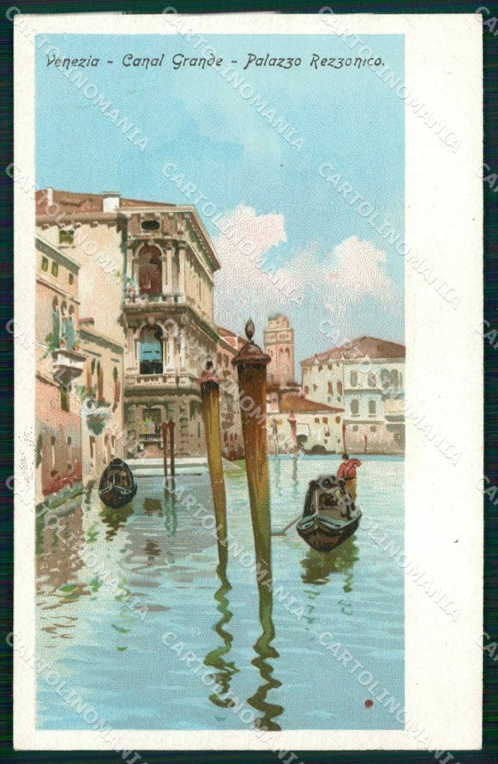 Venezia Città Canal Grande Palazzo Rezzonico Barche cartolina RT7571 – fronte