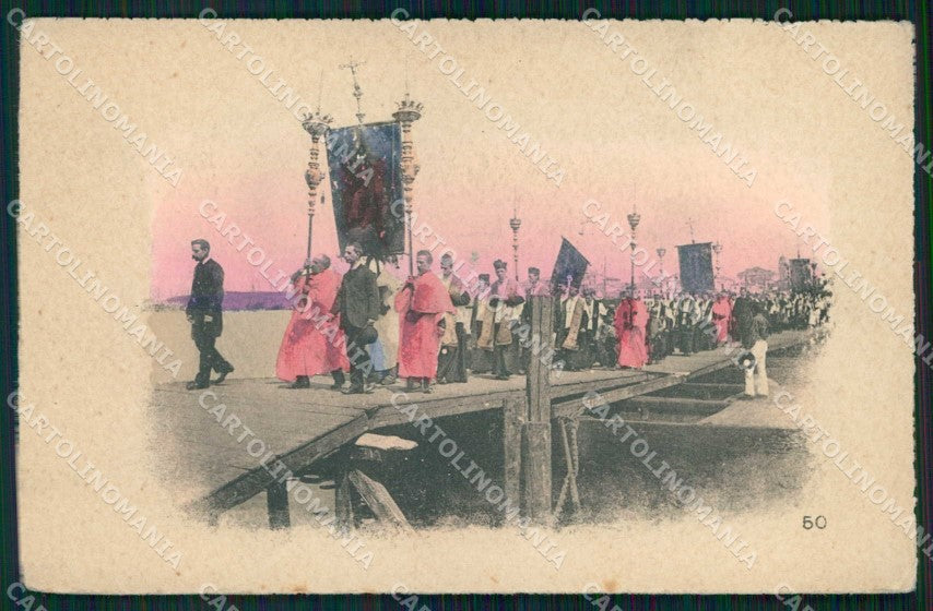 Venezia Città Processione Ponte cartolina RT7584 – fronte