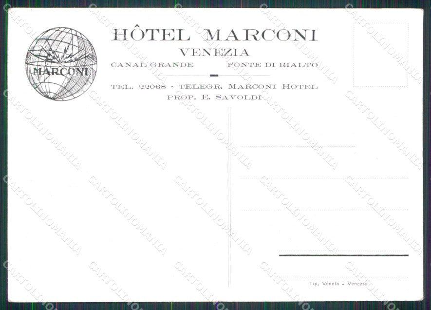 Venezia Città Hotel Marconi Ponte di Rialto Canal Grande FG cartolina RT7588 – retro