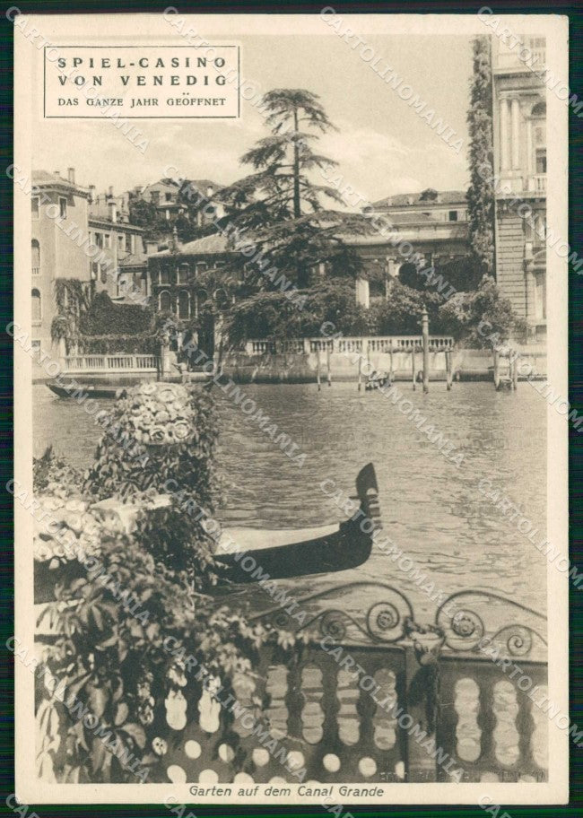Venezia Città Casinò Municipale Giardino Gondola FG cartolina RT7589 – fronte