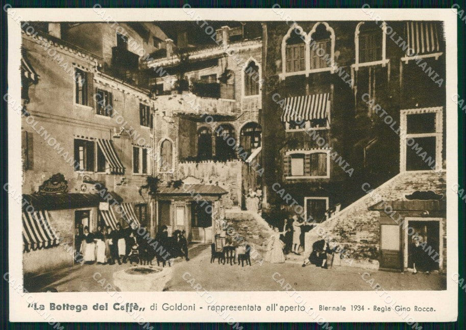 Venezia Città Commedia Teatrale all'Aperto Bottega del Caffè FG cartolina RT7592 – fronte