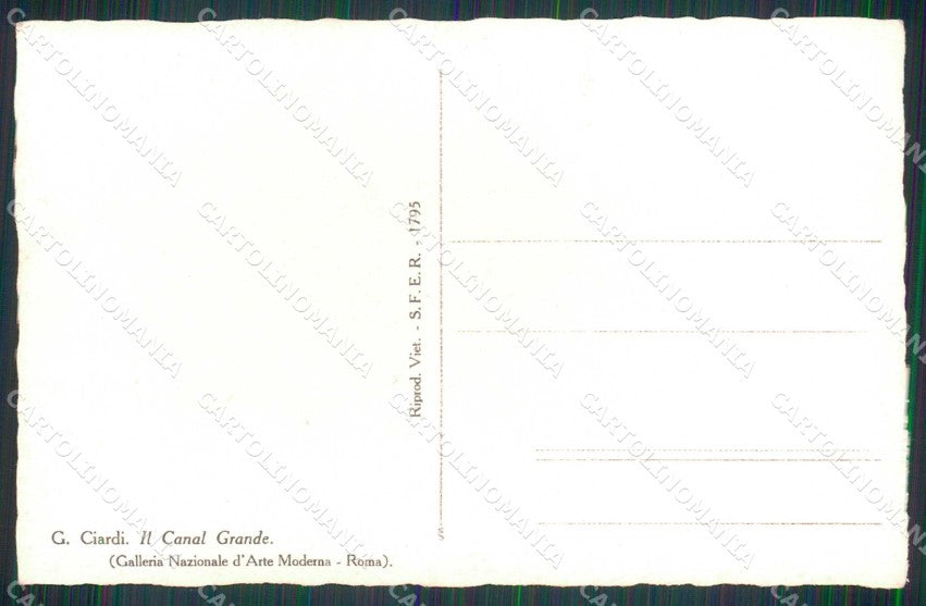 Roma Città Galleria d'Arte Moderna Venezia Canal Grande cartolina RT7598 – retro