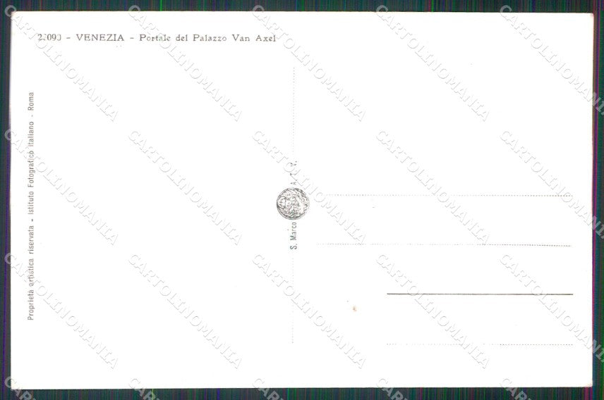 Venezia Città Portale Palazzo Van Axel Foto cartolina RT7632 – retro