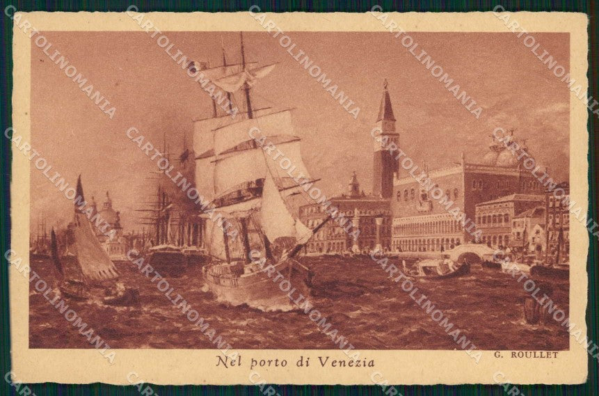 Venezia Città Porto con Barche Veliero cartolina RT7708 – fronte