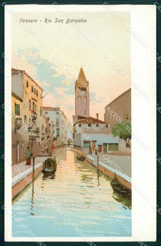 Venezia Città Rio San Barnaba Barche Illustratori cartolina RT7735 – fronte