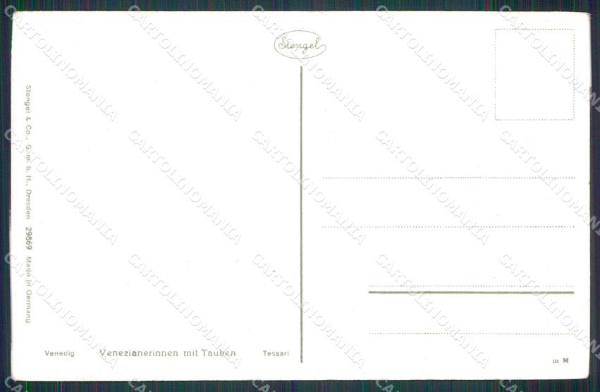 Venezia Città Veneziani con Piccioni Stengel 29869 cartolina RT7753 – retro