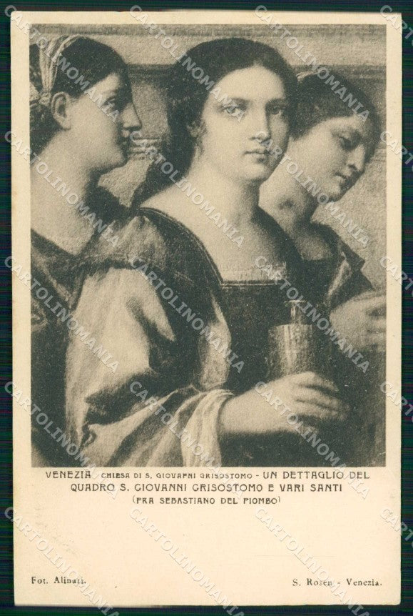 Venezia Città Chiesa San Giovanni Grisostomo Dettaglio Quadro cartolina RT7784 – fronte