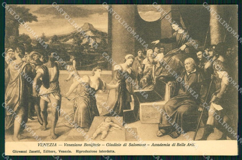 Venezia Città Accademia Belle Arti Giudizio di Salomone cartolina RT7789 – fronte