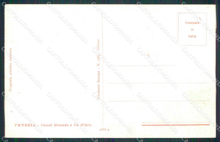 Venezia Città Canal Grande Ca' d'Oro Notturno cartolina RT7794 – retro