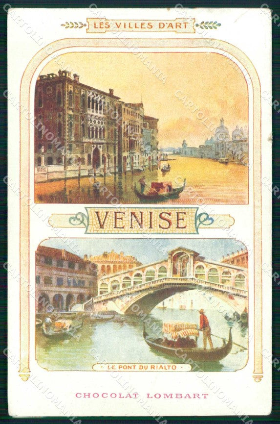 Venezia Città Ponte di Rialto Chocolat Lombart Pubblicitaria cartolina RT7797 – fronte