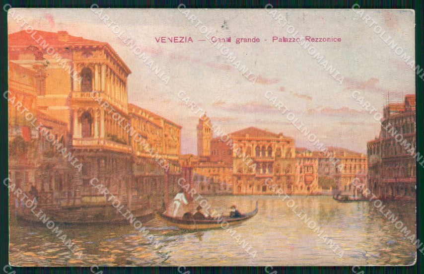 Venezia Città Canal Grande Palazzo Rezzonico Gondola cartolina RT7809 – fronte