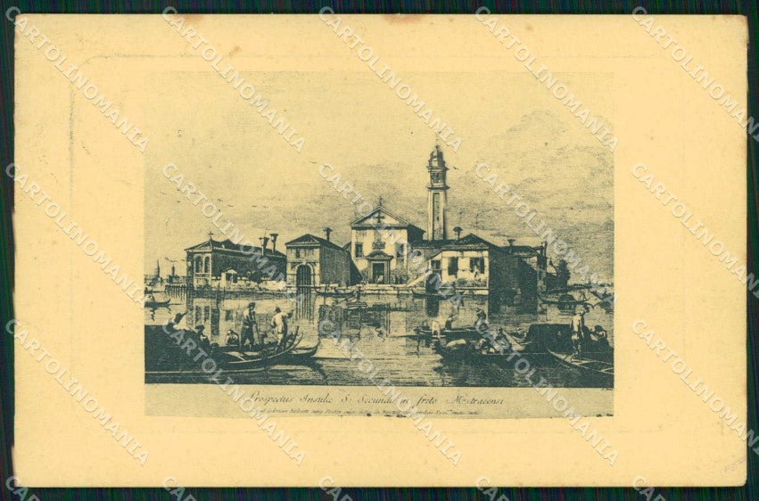 Venezia Città Isola di San Secondo Barche cartolina RT7812 – fronte