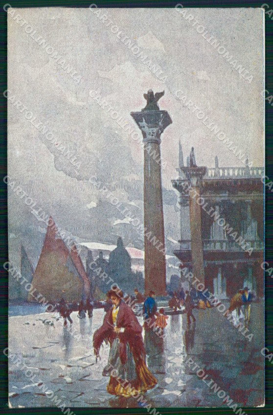 Venezia Città Colonne San Marco Illustratori cartolina RT7814 – fronte