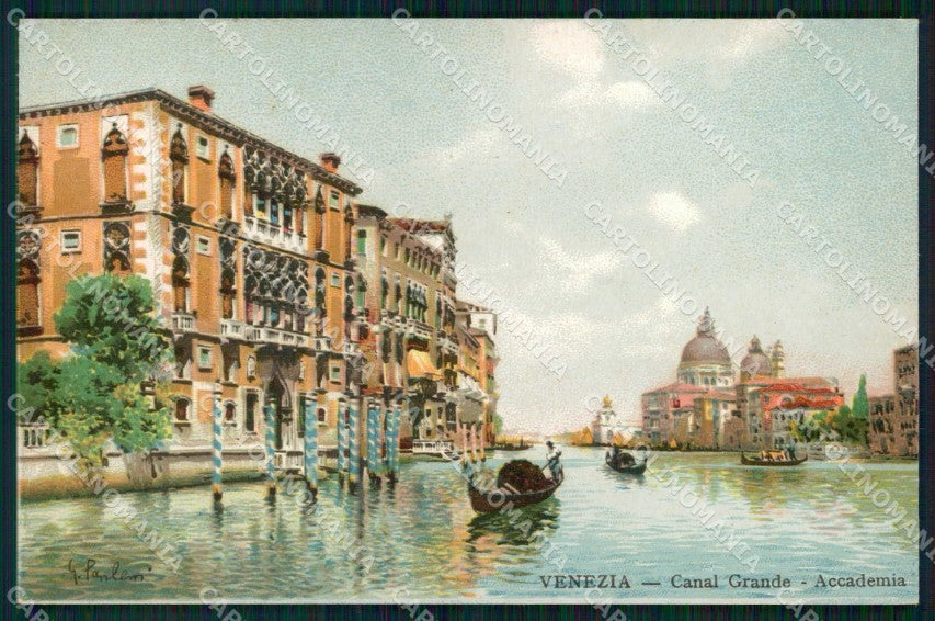 Venezia Città Canal Grande Accademia Illustratori cartolina RT7824 – fronte