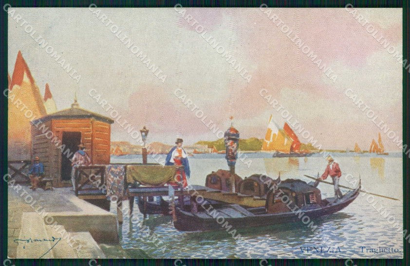 Venezia Città Traghetto Illustratori cartolina RT7829 – fronte