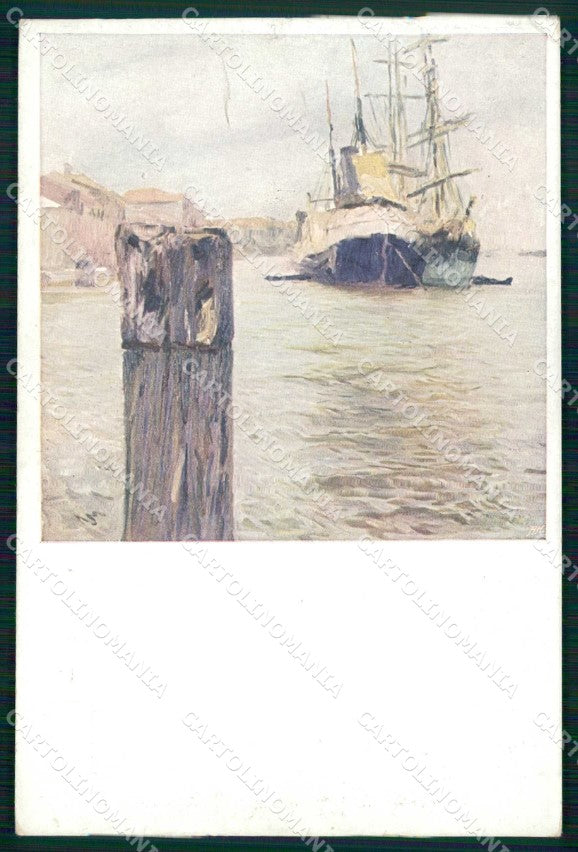 Venezia Città Canale di Giudecca Barche BKWI 713 cartolina RT7876 – fronte