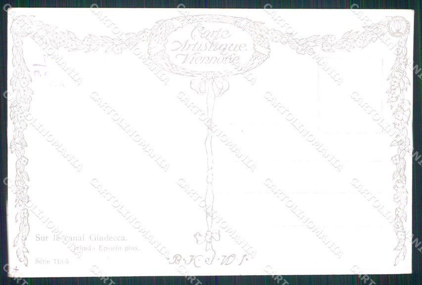 Venezia Città Canale di Giudecca Barche BKWI 713 cartolina RT7876 – retro