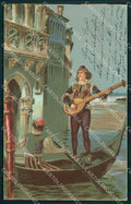 Venezia Città Gondoliere con Mandolino cartolina RT7877 – fronte