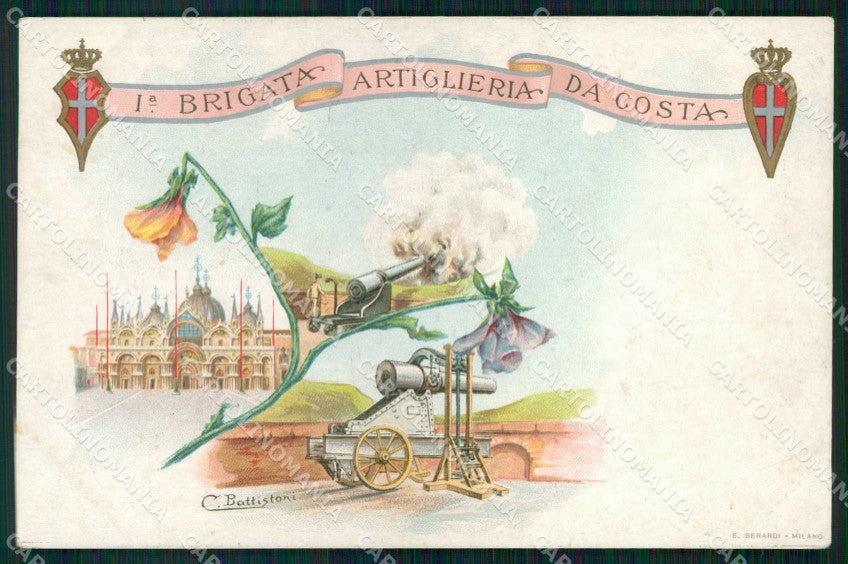 Venezia Città I Brigata Artiglieria da Costa Reggimentale cartolina RT7889 – fronte
