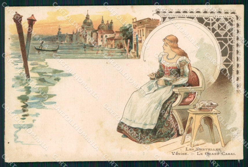 Venezia Città Canal Grande Gondola Pizzi cartolina RT7897 – fronte