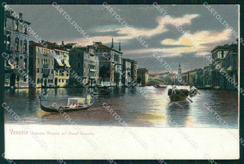 Venezia Città Palazzo Tiepolo Canal Grande Chiaro di Luna cartolina RT7904 – fronte